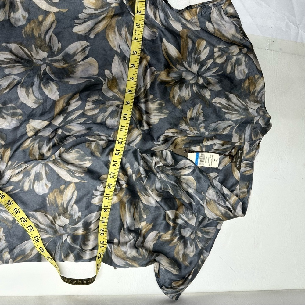 Tommy Bahama dusk blooming Floral twist Top - Gray and Gold size xl/16 nwt - Picture 4 of 8
